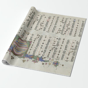 Mediaeval Music Illuminated Manuscript Wrapping Paper
