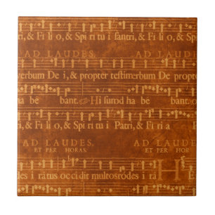 Mediaeval Music Manuscript, Rust Colour Tile