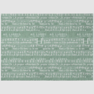 Mediaeval Music Manuscript Teal Green Tissue Paper