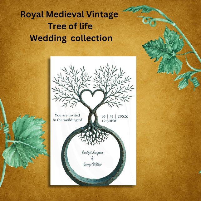 Mediaeval mystic fantasy engraving tree Wedding  Invitation (Creator Uploaded)