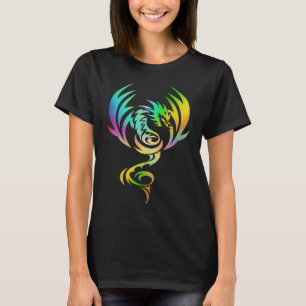 Mediaeval Mythical Animal Dragon With Rainbow Wing T-Shirt