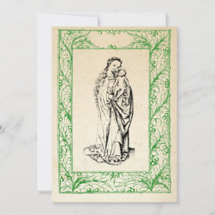 Mediaeval Nativity Mary and Jesus Holy Border Holi Holiday Card