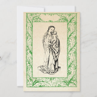 Mediaeval Nativity Mary and Jesus Holy Border Holi Holiday Card
