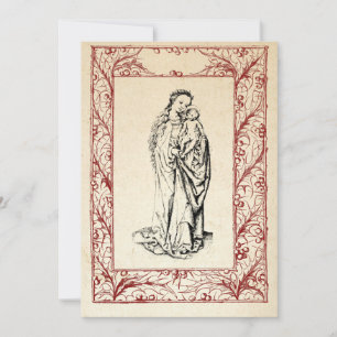 Mediaeval Nativity Mary and Jesus Holy Border Holi Holiday Card