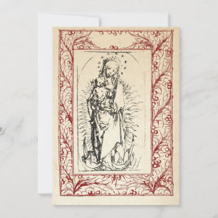 Mediaeval Nativity Mary and Jesus Holy Border Holi Holiday Card