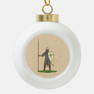 Mediaeval Norman Knight Circa 1066 Ceramic Ball Christmas Ornament
