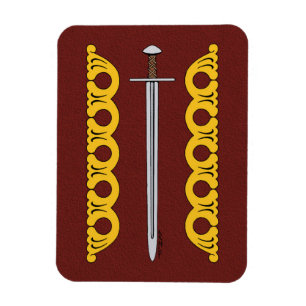 Mediaeval Norman Sword and Decorative Bands Magnet