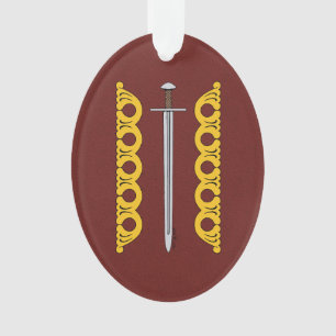 Mediaeval Norman Sword and Decorative Bands Ornament