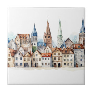 Mediaeval old city  tile