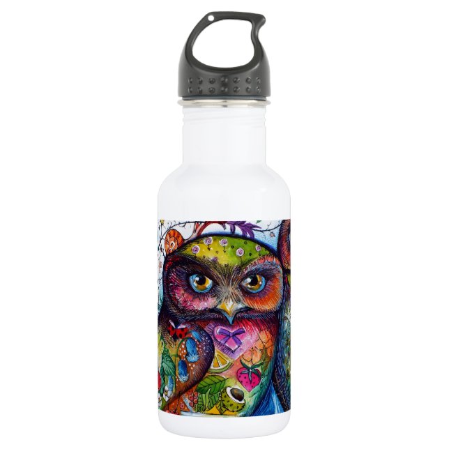 Mediaeval owls 1 532 ml water bottle (Front)
