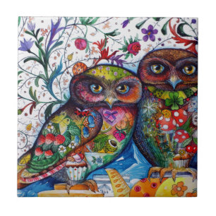 Mediaeval owls 1 tile