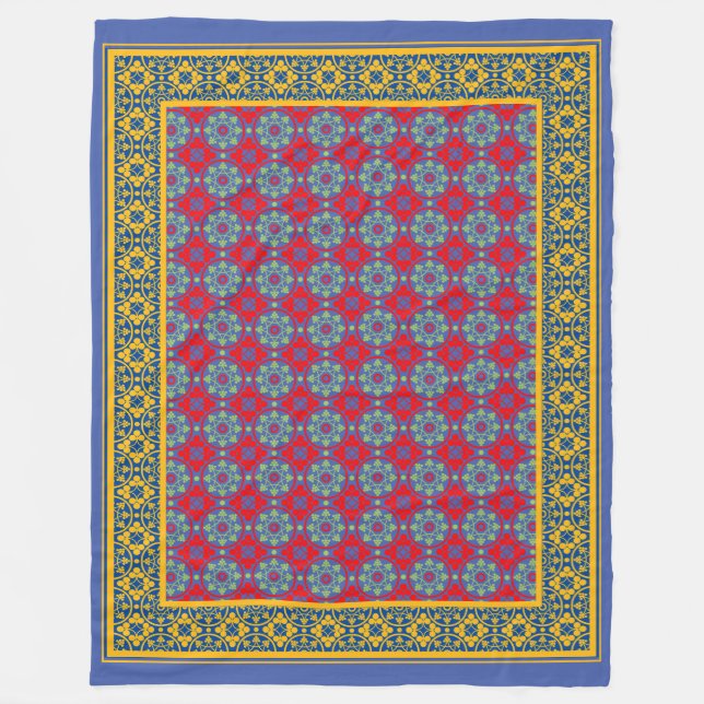 Mediaeval Pattern Fleece Blanket (Front)