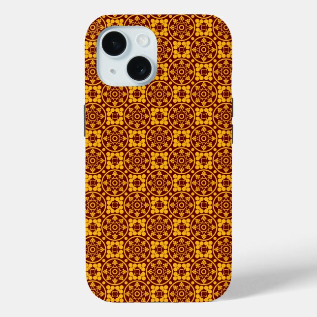 Mediaeval Pattern Gold & Red Case-Mate iPhone Case (Back)