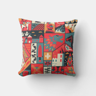 Mediaeval pattern seamless design. Decoration text Cushion