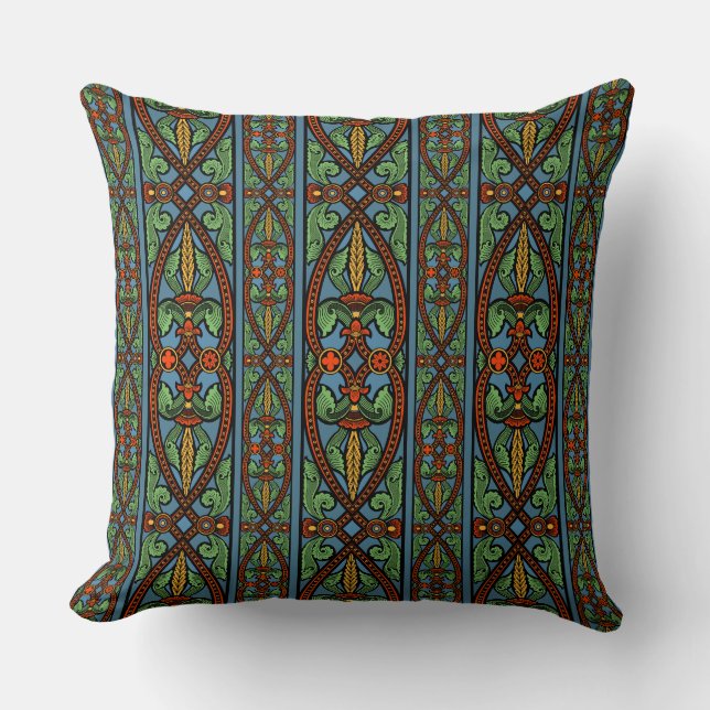 Mediaeval Pattern Throw Pillow VIII (Front)