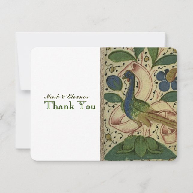 Mediaeval Pheasant Personalised Thank YOu (Front)