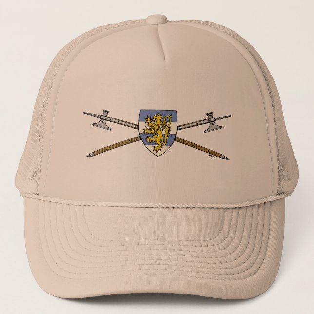 Mediaeval Poleaxes and Shield Trucker Hat (Front)