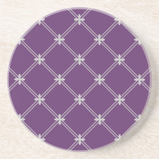 Mediaeval Purple and Silver Pattern Coaster