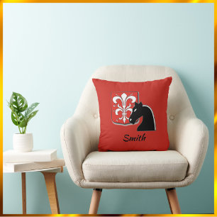 Mediaeval Red and Black Knight and Shield  Cushion