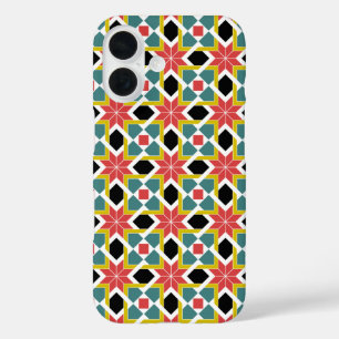 Mediaeval Red Green Black Saltire Cross Pattern iPhone 16 Case