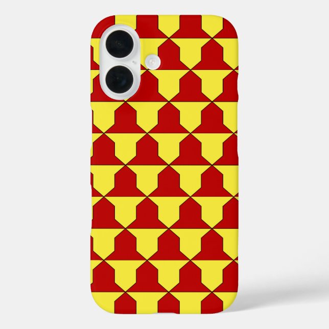 Mediaeval Red Yellow Ferrer Derby Heraldic Pattern Case-Mate iPhone Case (Back)