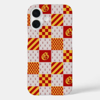 Mediaeval Red Yellow Vair Ermine Heraldic Pattern