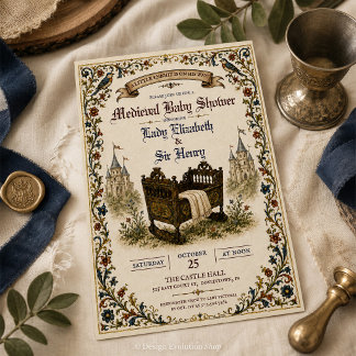 Mediaeval Renaissance Baby Shower Invitation