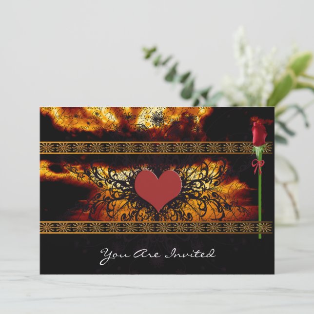 Mediaeval Renaissance Clouds  Wedding Invitations (Standing Front)
