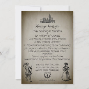 Mediaeval Renaissance Dark Romantic Wedding Invitation
