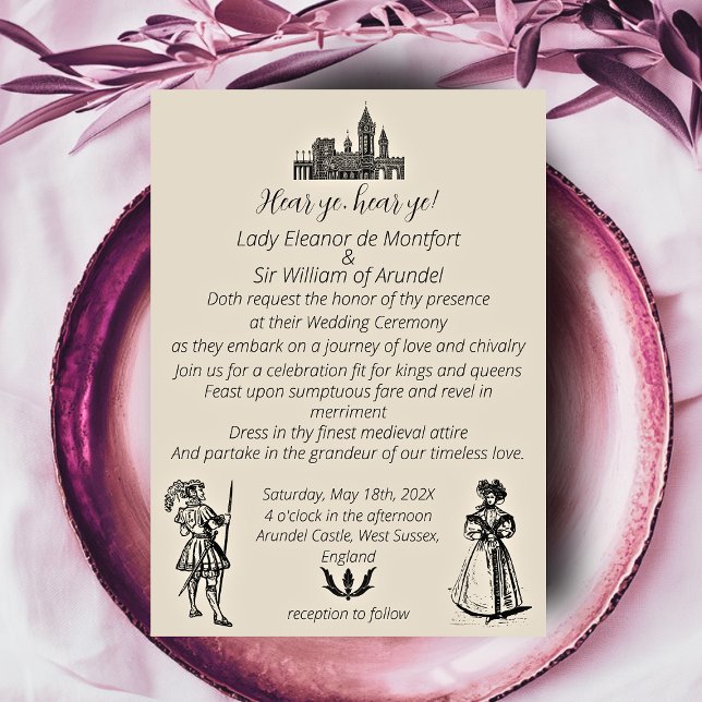 Mediaeval Renaissance Engraving Wedding Invitation (Medieval Renaissance Engraving Wedding Invitation)