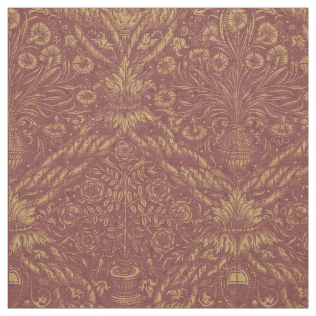 Mediaeval Renaissance Era Flower Vase Pattern Fabric (Swatch)