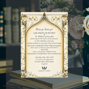 Mediaeval Renaissance Fantasy Arched Parchment Invitation