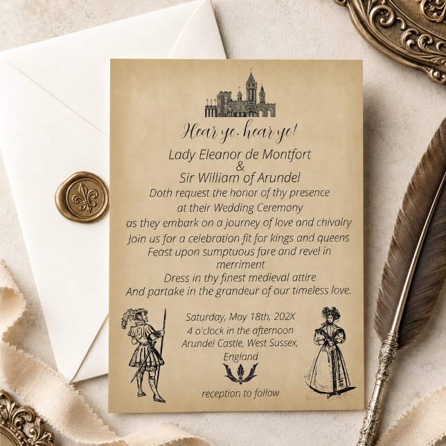 Mediaeval Renaissance Faux Parchment Wedding Invitation (Creator Uploaded)