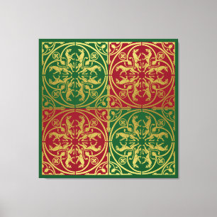 Mediaeval Renaissance Herald Lion Leopard Metallic Canvas Print