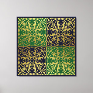 Mediaeval Renaissance Herald Lion Leopard Metallic Canvas Print