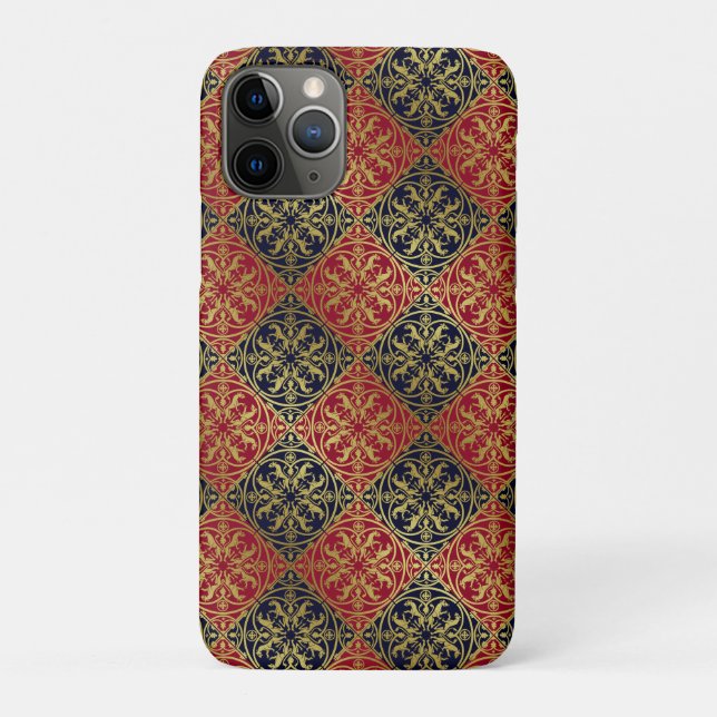 Mediaeval Renaissance Herald Lion Leopard Metallic Case-Mate iPhone Case (Back)