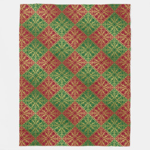 Mediaeval Renaissance Herald Lion Leopard Metallic Fleece Blanket