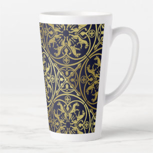 Mediaeval Renaissance Herald Lion Leopard Metallic Latte Mug