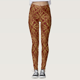 Mediaeval Renaissance Herald Lion Leopard Metallic Leggings