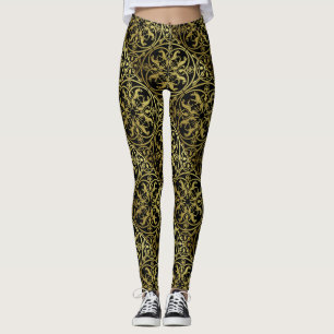Mediaeval Renaissance Herald Lion Leopard Metallic Leggings