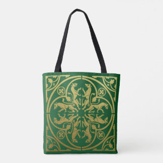 Mediaeval Renaissance Herald Lion Leopard Metallic Tote Bag