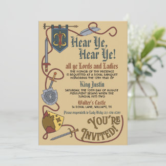 Mediaeval Renaissance King Birthday Invitation