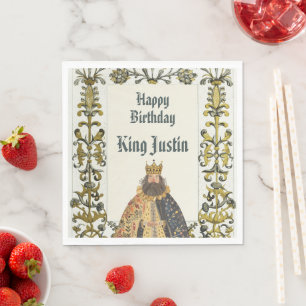 Mediaeval Renaissance King Birthday Invitation Napkin