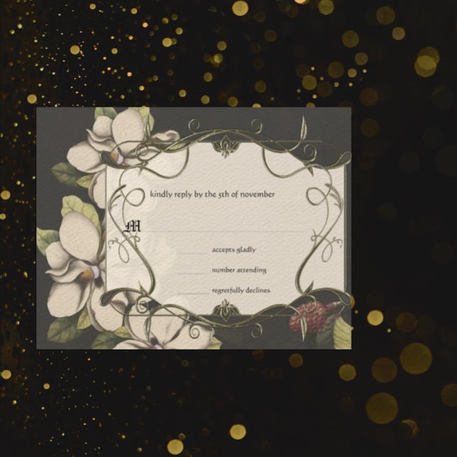 Mediaeval Renaissance Magnolia  Wedding RSVP (Creator Uploaded)