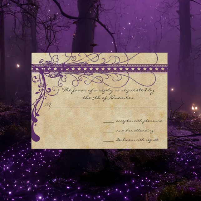 Mediaeval Renaissance Purple Faux Parchment  Invitation (Creator Uploaded)