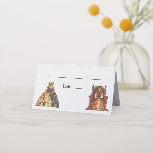 Mediaeval Renaissance Royal Wedding Place Card (Front)