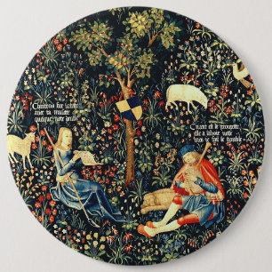 Mediaeval Renaissance Tapestry  Shepherds and Shee 6 Cm Round Badge
