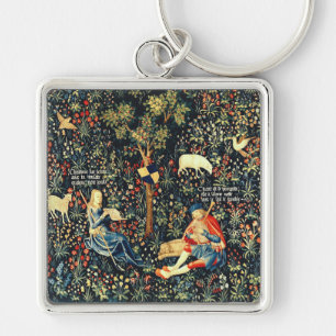 Mediaeval Renaissance Tapestry  Shepherds and Shee Key Ring