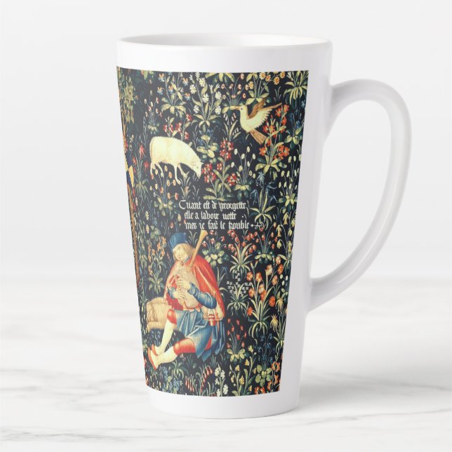 Mediaeval Renaissance Tapestry  Shepherds and Shee Latte Mug (Right)