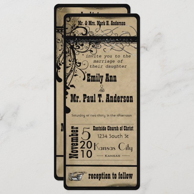 Mediaeval Renaissance Wedding Invitation (Front/Back)
